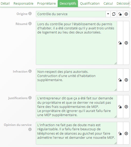 Nature de l'infraction